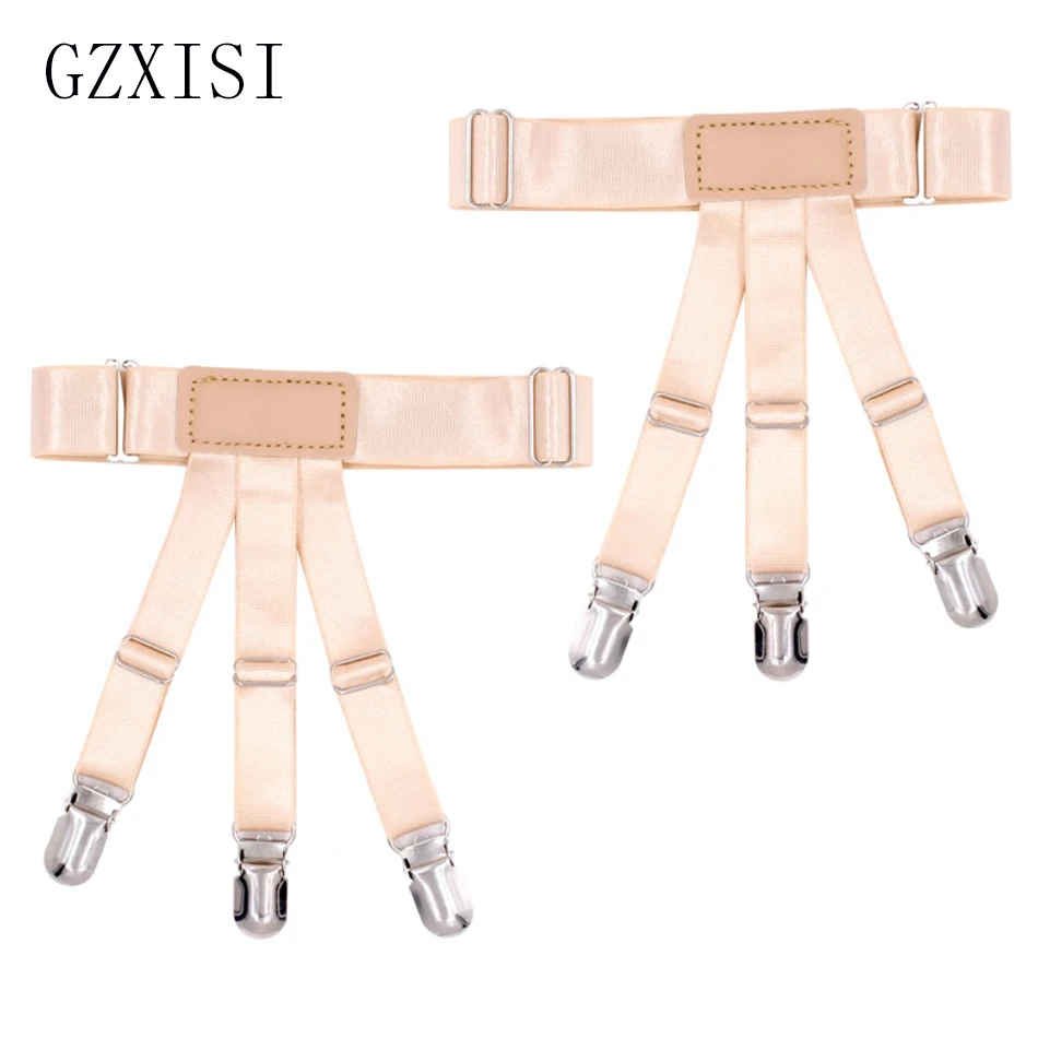 2017 Men and Women's Shirt Stays Unisex Adjustable Elastic Shirt Holders Crease-Resistance Belt Stirrup Style Shirt Suspenders