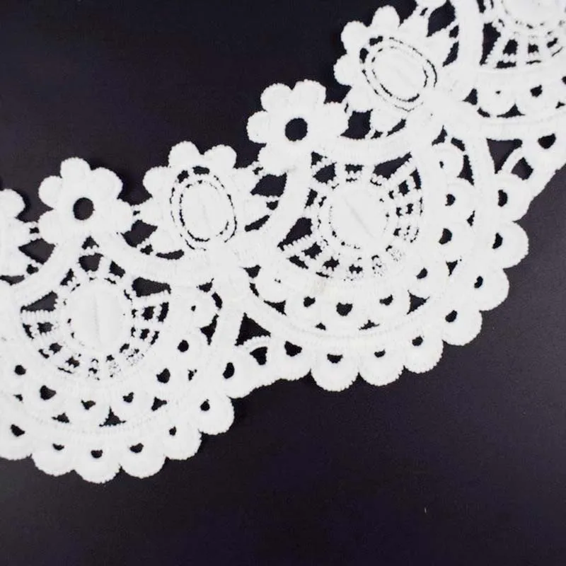 Craft White collar Venise craft Floral Embroidered Applique Trim Decorated Lace Neckline Collar Sewing Accessories