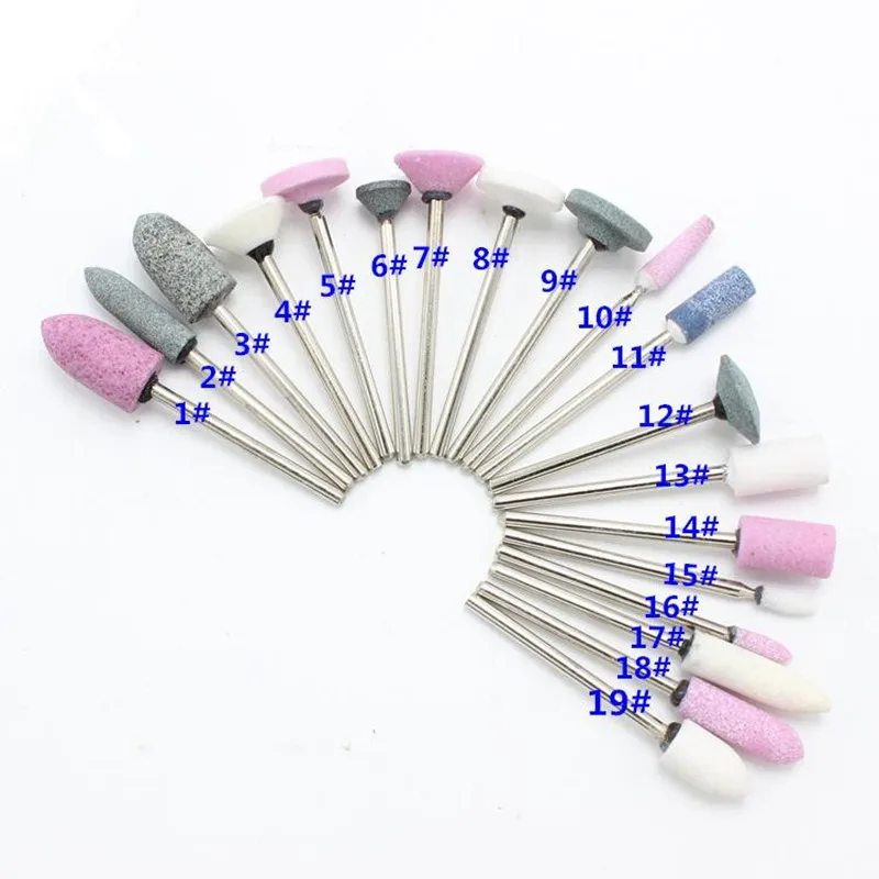 19pcs Gravel Ceramic Finishing Stone FG Bur Polisher 2.35mm Dental Lab