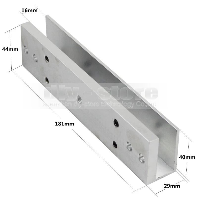 DIYSECUR 280KG Magnetic Lock U Shape Bracket for Frameless Glass Door Access Control System Kit