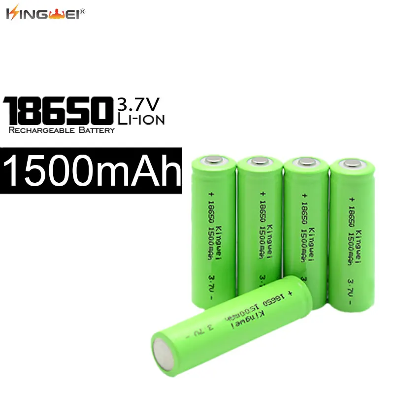 

100pcs/lot Kingwei 1500mah new 18650 Batteries 3.7v Rechargeable Bateria For Laser Pen Flashlight Powerbank E-cigarette