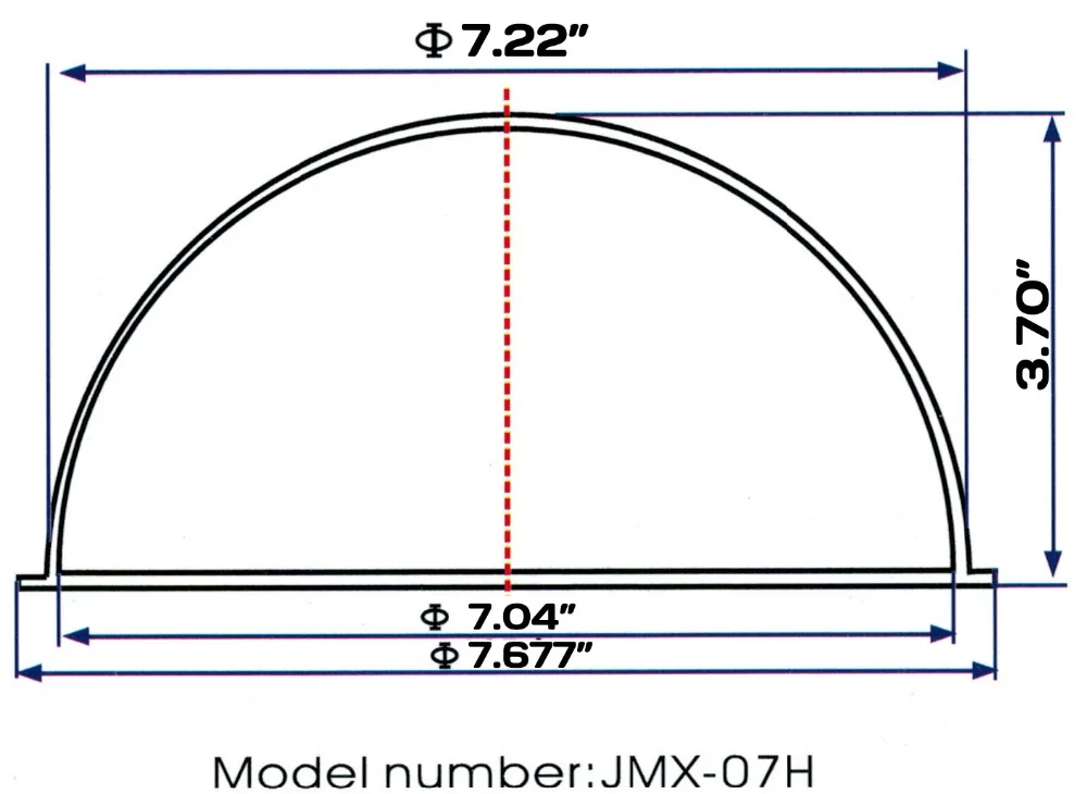 JMX 7 ZOLL Acryl Indoor/Outdoor Ersatz CCTV Clear Kamera Dome Gehäuse