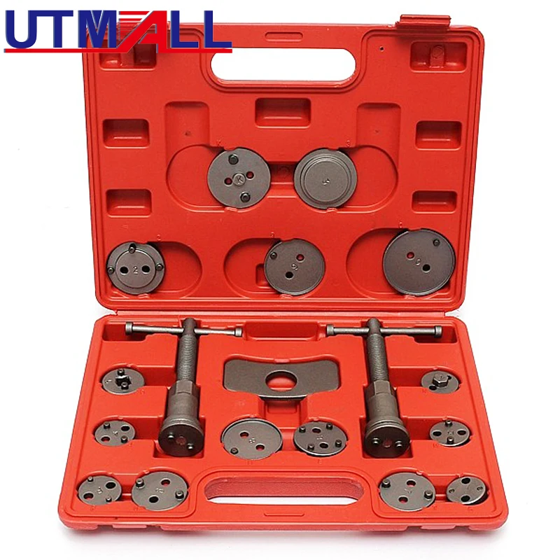 18pcs Universal Caliper Brake Piston Tool Kit Disc Brakes Rewind Wind Back Pad With Case For Volkswage AUDI FORD BMW E46 Citroen