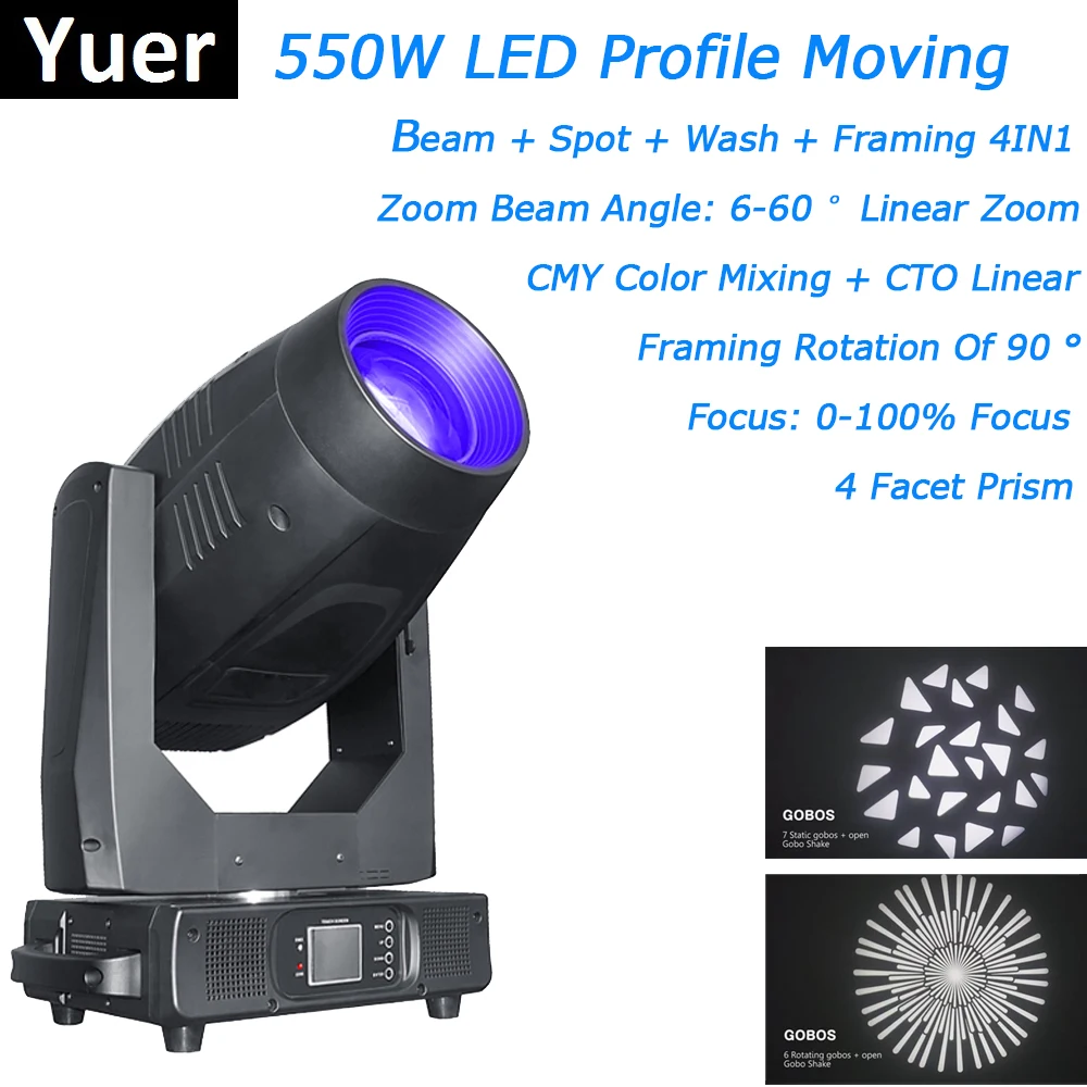 Professional Lighting 550W Moving Head Beam Spot Wash Framing 4IN1 Moving Head Light Dj Equipments Laser Projector Beam Effect