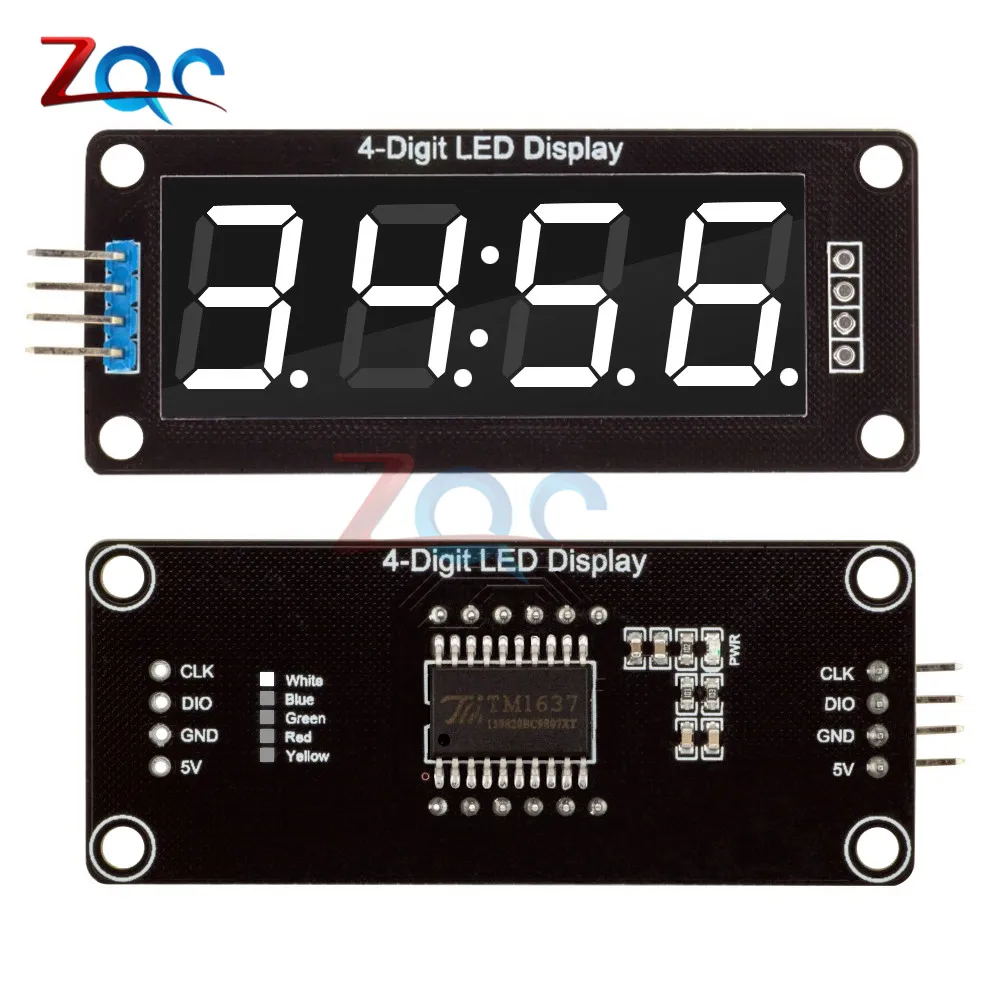 0.56" 7 Segments 4-Digit LED Display Tube TM1637 Clock Double Dots Module 30x14mm for Arduino 5 Color Available