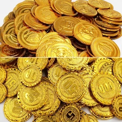 50Pcs Plastic Pirate Gold Coin Game Denomination Coin Gems Children's Party Supplies Halloween Decor ation Children's Toys 88