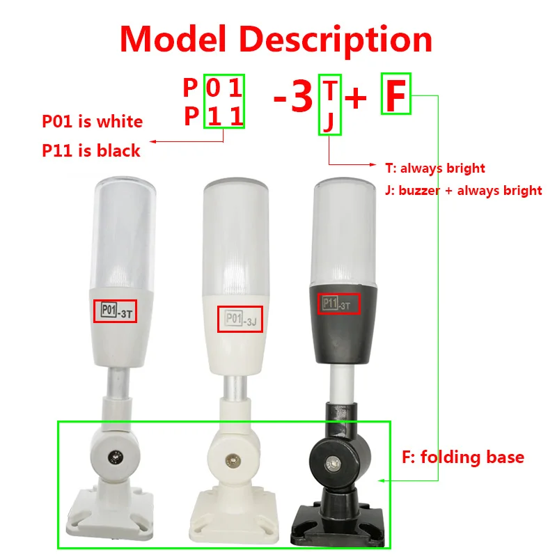 Sewing machine 1 layer Tricolor folding 24v led warning lamp LED signal 24V  tower lamp Beacon Work light