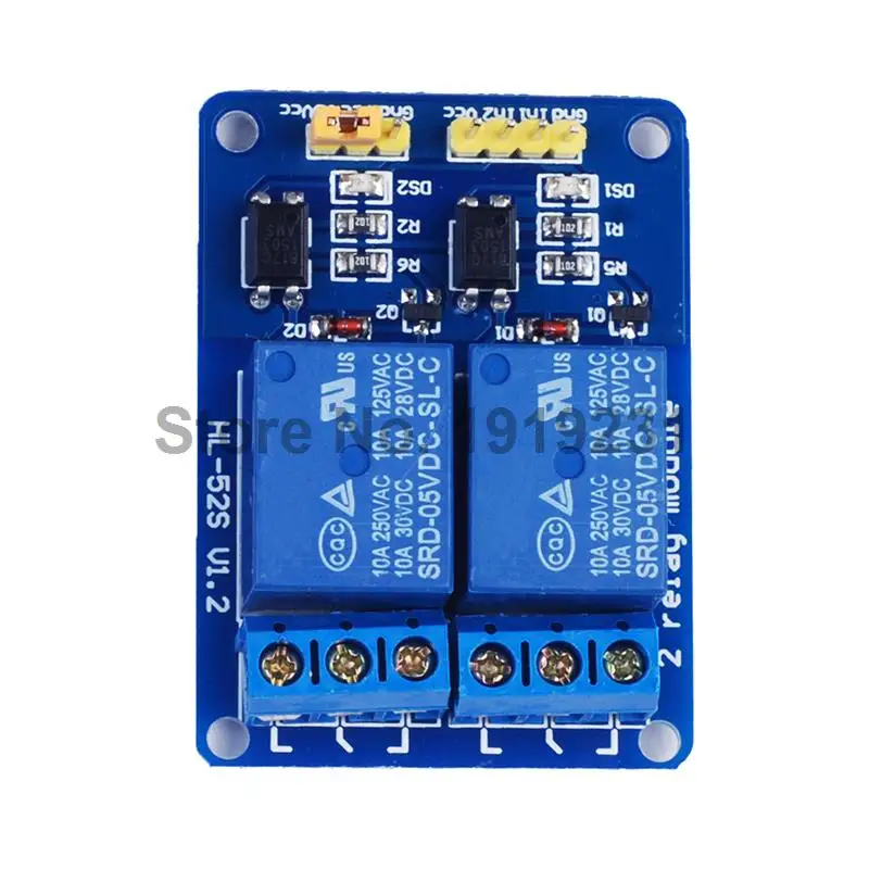 5PCS 2 Channel 5V Relay Module Optocoupler Isolation Low Level Trigger for Arduino MCU AVR 51 PIC