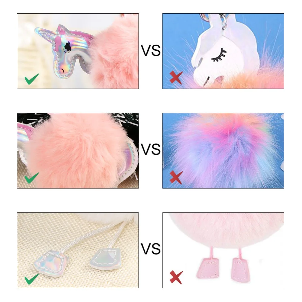 OurWarm 1Pcs White Pink Fluffy Unicorn Christmas Ornaments Fur Ball Pom Pom Horse Hanging Pendant Christmas Tree Decoration