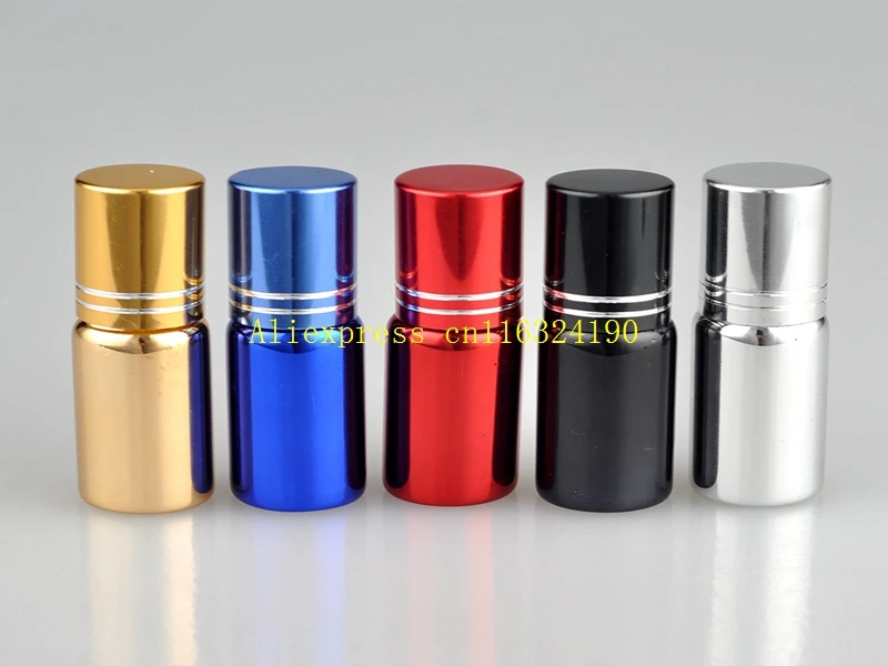 

500pcs/lot 5ML Roller Bottles 5CC UV Glass & Metal Roll on Bottle For Essential Oils 5 colors for choice