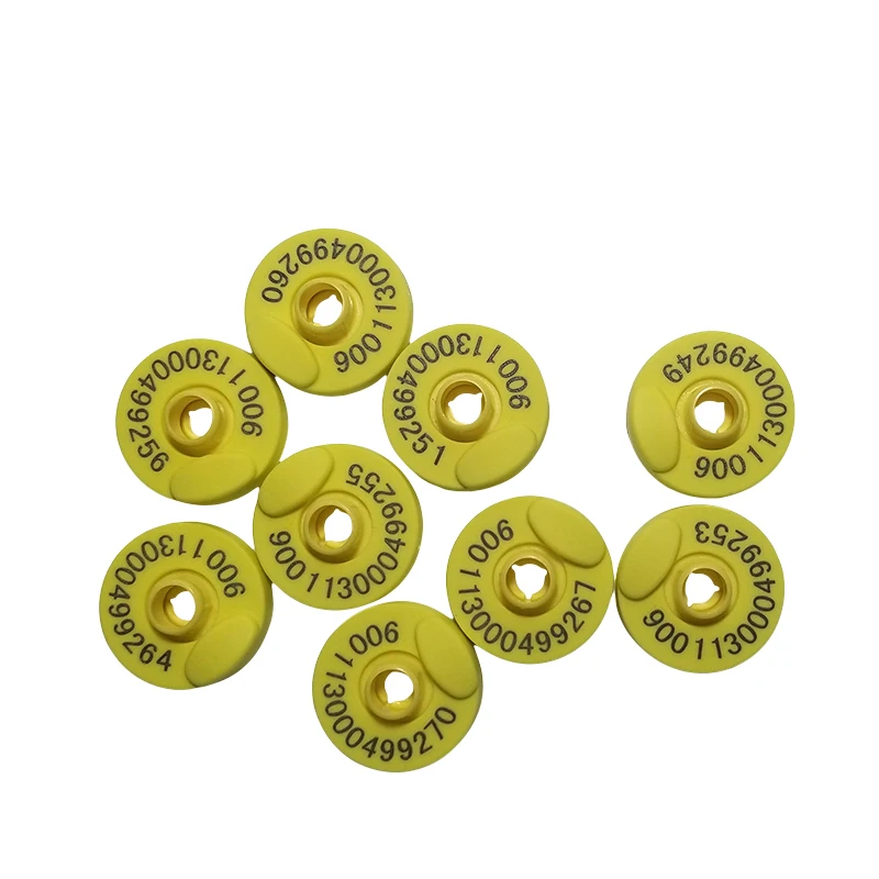 x20pcs Free shipping 134.2KHz FDX-B round and opened Animal RFID ear tag for livestock cattle cow management