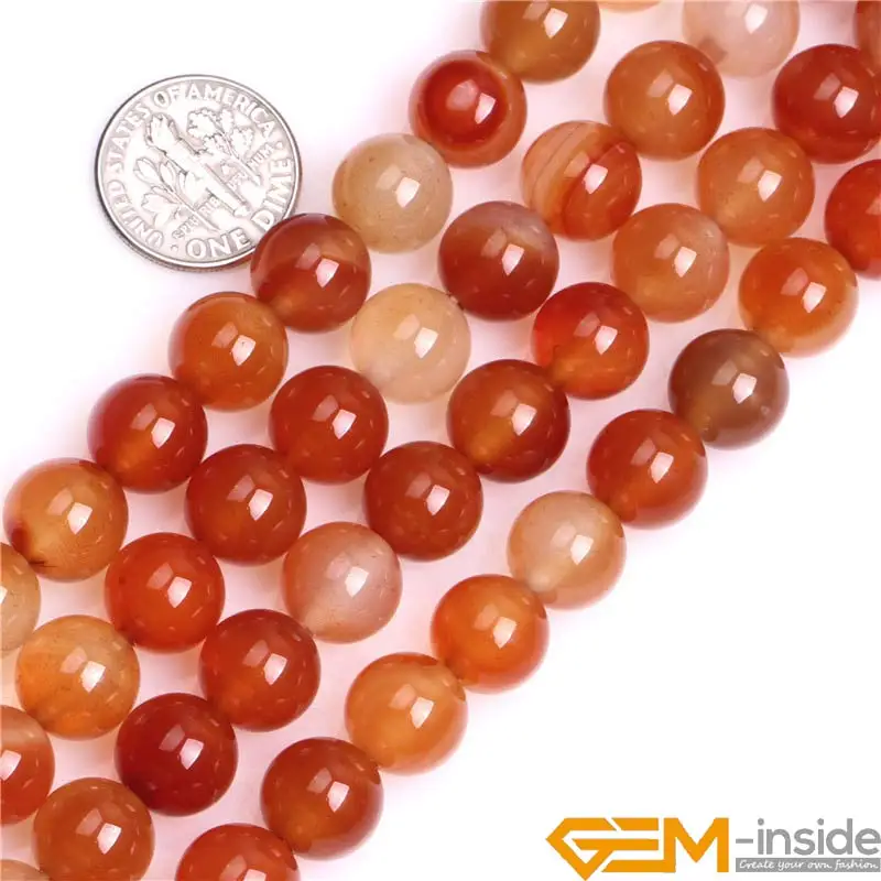 Natural Red Carnelian Round Beads For Jewelry Making Strand 15inch Loose DIY Bracelet Necklace 6mm 8mm 10mm