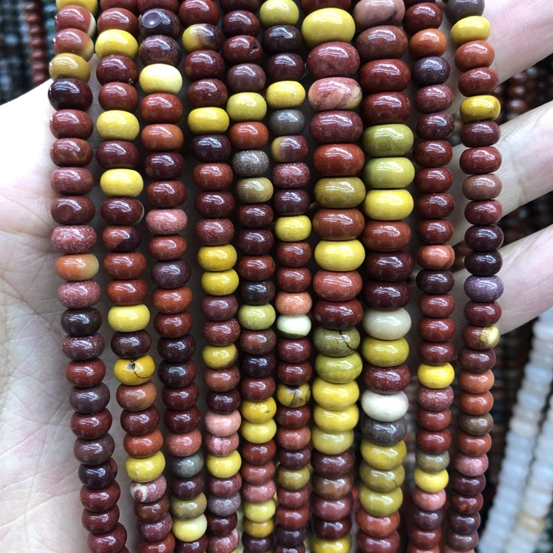 Wholesale A Quality Mookaite Beads,Multi Mookite Beads 4x6mm 5x8mm Roundel Spacer Gem Stone Loose Beads for jewelry 15.5