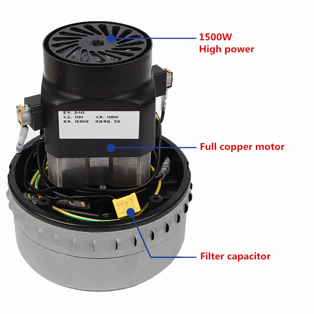 220V General Purpose Industrial Vacuum Cleaner Suction Machine Accessories Motor HLX-GS-A3BF501B Y