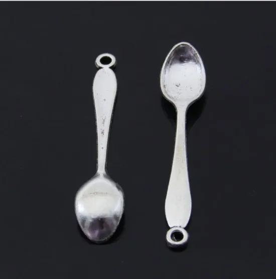 free shipping 100pcs/lot 55*11mm tibetan silver alloy Spoon charms diy jewelry accessories wholesale