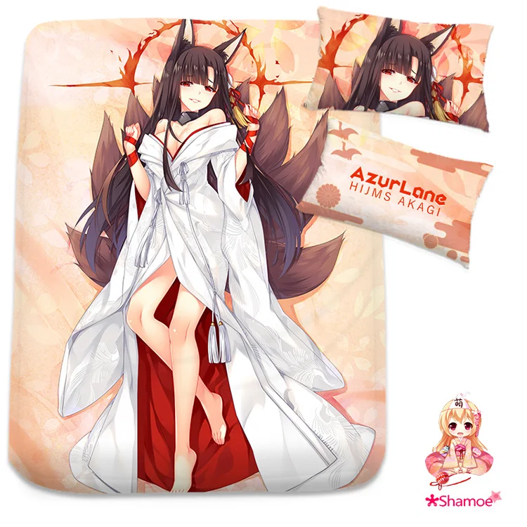 

Anime Cartoon Cosplay Azur Lane Hijms Akagi Mattress Cover Fitted Sheet Fitted cover bedspread counterpane