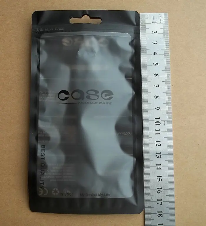 100pcs/Lot 3 Size Plastic Zipper Clear Black Retail Packaging Bag For Iphone 5s 6 6S Ssamsung S3 S5 S6 Cell Phone Case Package