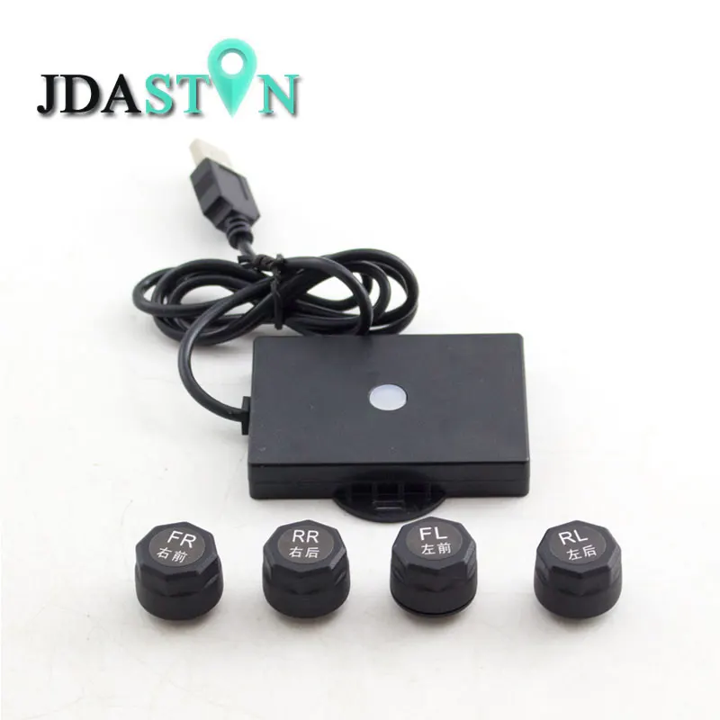 

JDASTON TMPS Auto Security Alarm System Solar Power Intelligent Safety Tyre Pressure Monitoring Set Tool Kit Digital LCD Display