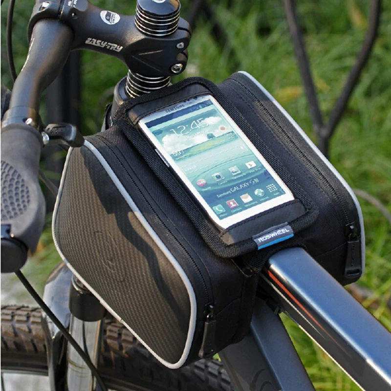 

ACEXPNM Bike Bicycle Frame Front Head Top Tube Bag Double IPouch Cycling Pannier For 5.0/ 5.5 inch Smartphone Touch Screen