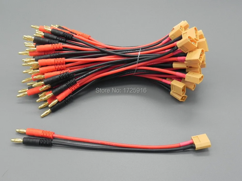 

10 pieces XT60 Female Charging Connector to 4.0mm Banana Plug Adapter