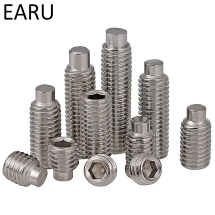 304stainless steek M4*4/5/6/8/10/12mm DIN915 Male Terminal Set Bolt Grub Convex End Screw Inner Hexagonal Hex Socket Headless