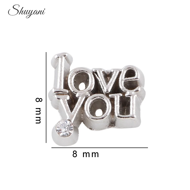 20Pcs/Lot Word  Love You Mom Floating Charms Letter Army Mom Wife Pendant For Glass Memory Floating Locket Bracelet Jewelry