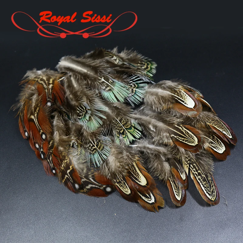30pcs natural ringneck pheasant saddle tippets &body feathers assorted wild pheasant tippet selected feather fly tying materials
