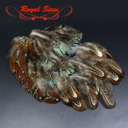 30pcs natural ringneck pheasant saddle tippets &body feathers assorted wild pheasant tippet selected feather fly tying materials