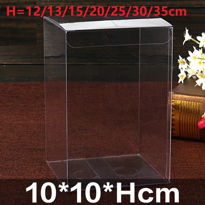 

10*10*Hcm Transparent Waterproof Clear PVC Boxes Gifts Box Party Candy Box Jewelry Packaging Wedding Party Favor Sweet Supplies