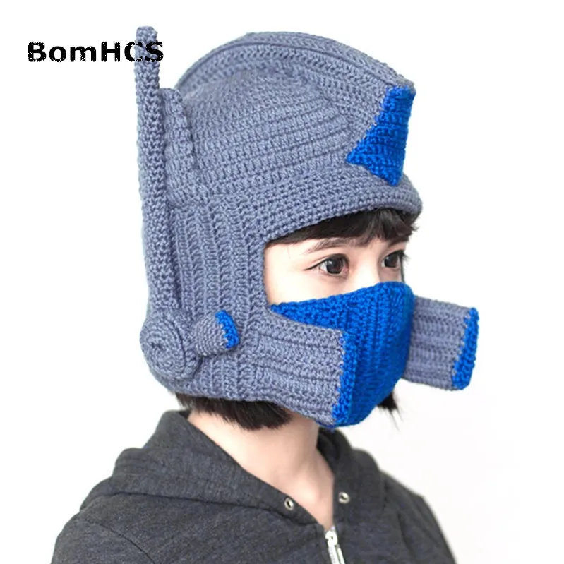 BomHCS Cool Funny Helmet Beanie Winter Warm 100% Handmade Knit Hats Movie Periphery (S for Child, L for Adult）