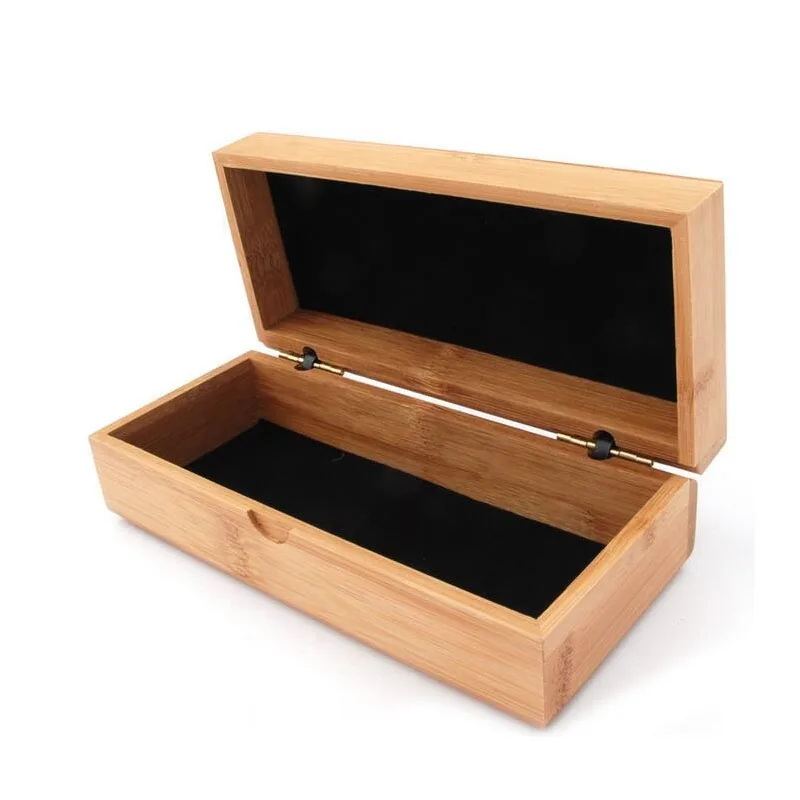 20pcs/lot Vintage Style Bamboo Glasses Box Natural Wood Sunglasses Case Jewelry Storage Box 16.5*7.5*5.5cm Free Shipping ZA3830