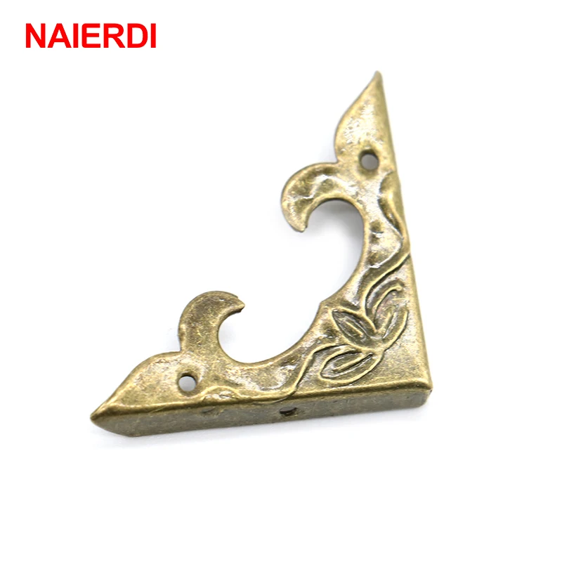 10PCS NAIERDI 30mm x 30mm Book Scrapbooking Albums Corner Bracket Antique Decorative Protectors Crafts For Furniture Hardware