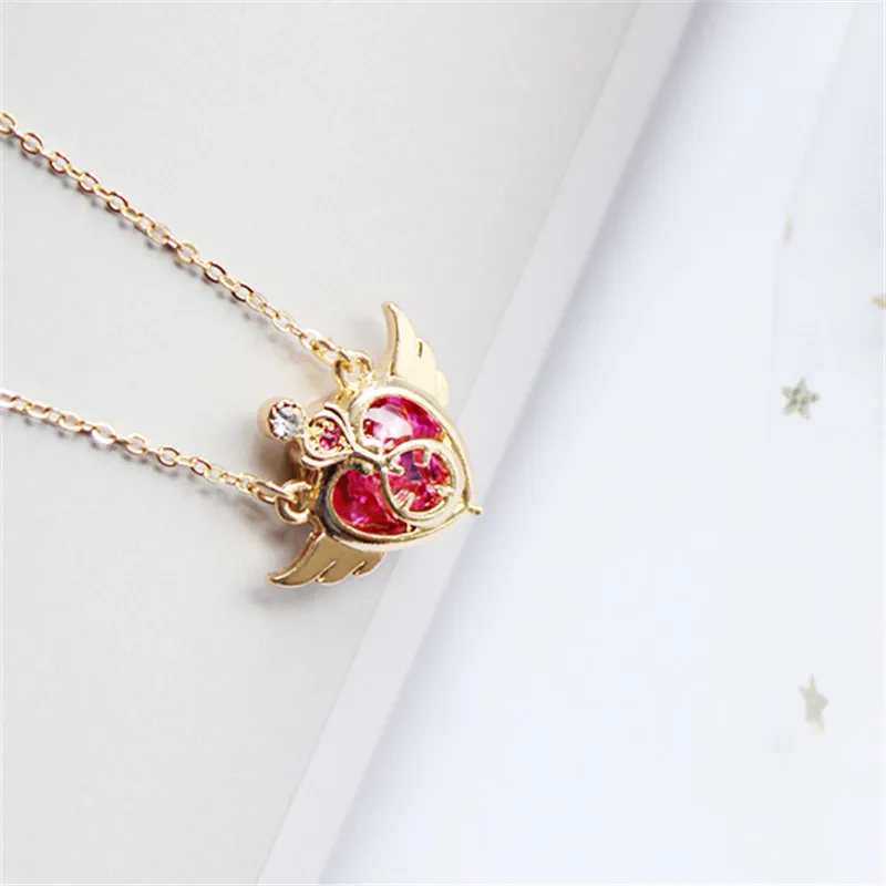 Beautiful Girl Hearts Wing Necklace Chain of Clavicle Female Charm Fashion The Girl Heart Chain Necklace Party Gift Ball Women