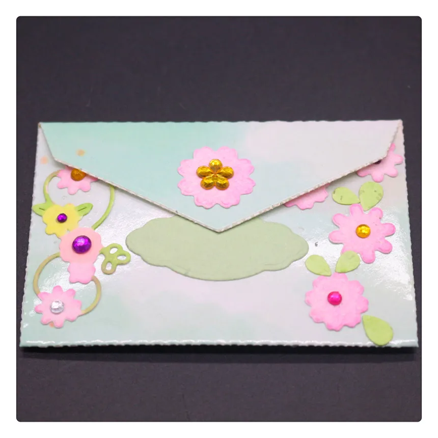 YINISE Flowers Envelope Metal Cutting Dies For Scrapbooking Stencils DIY Album Cards Decoration Embossing Folder Die Cuts CUT