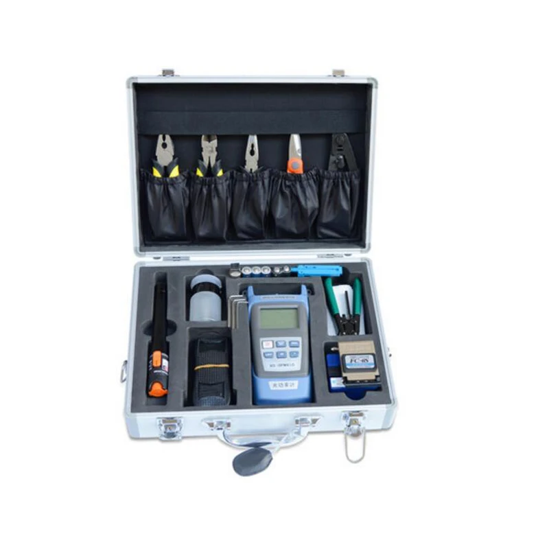 

2019 hot sale 25 PCS FTTH fiber splice kit toolbox FC-6S Fiber Cleaver + FIber Optic Meter+10MW VFL Visual Fault Locator