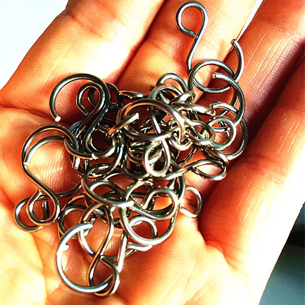 

Top Quality 100pcs/lot Chrome Plated Steel Round Hooks For Hanging Bead Curtain Accessories Lighting & Curtain Metal Connectors