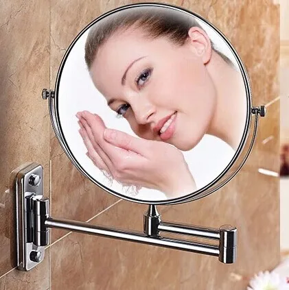 Morden bathroom mirror make up folding bathroom mirror wall mounted mirror folding cosmetic mirror double faced 3x