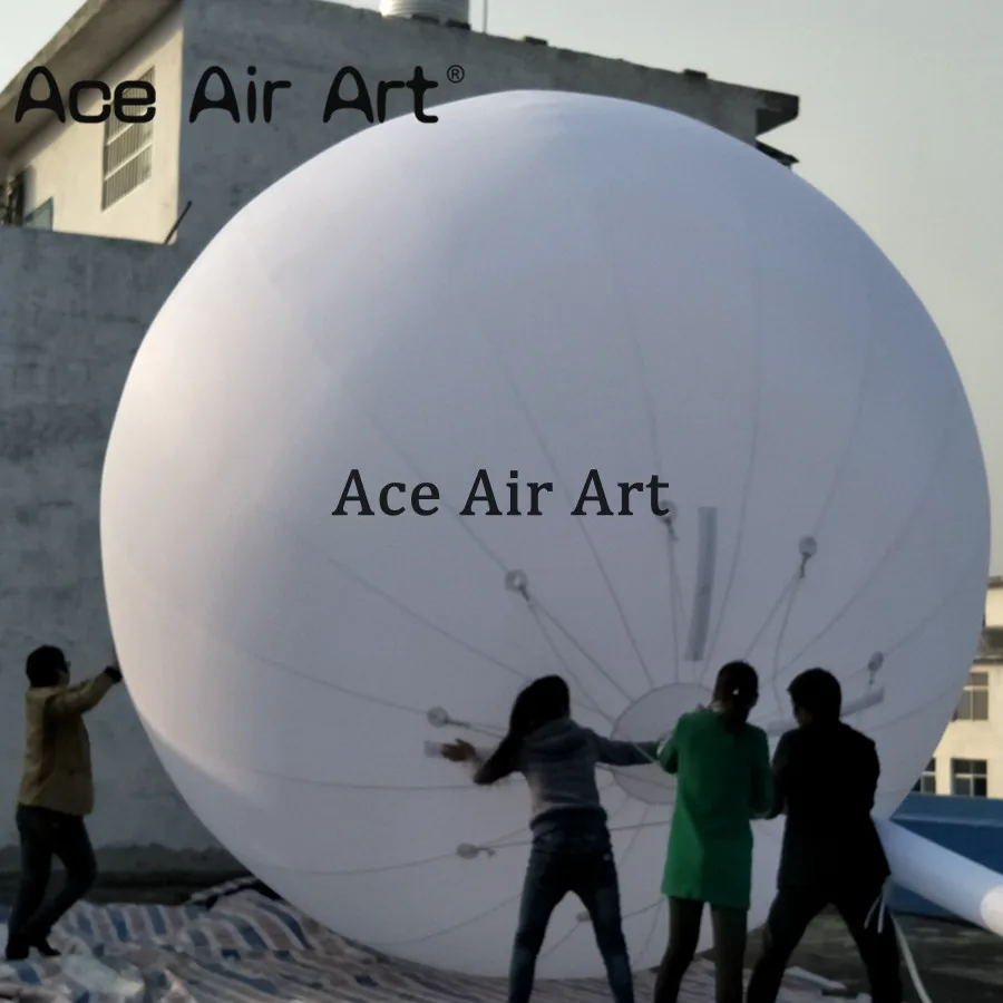 Bola redonda suspensa inflável de 4,5 m de diâmetro, bola enorme de teto para decoração ao ar livre da Ace Air Art