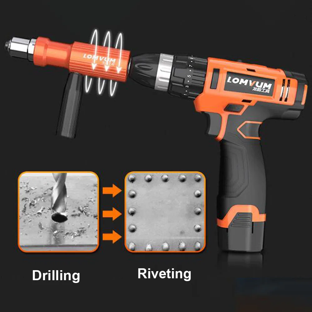 Perceuse de rivetage sans fil, pistolet à écrou électrique Pop, adaptateur de buse rivetée, adaptateur de Rivet pneumatique aveugle