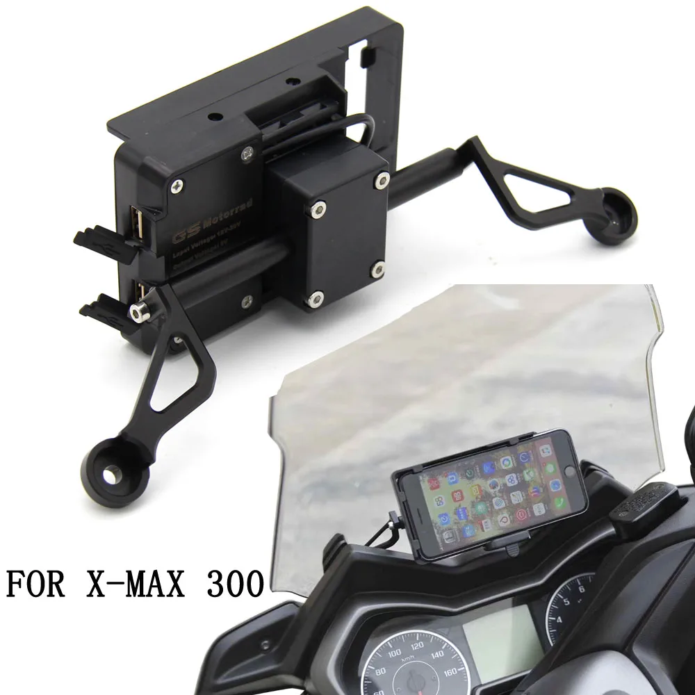 BLACK mobile GPS navigation station frame plate bracket for yamaha XMAX300 XMAX 300 X-MAX 300