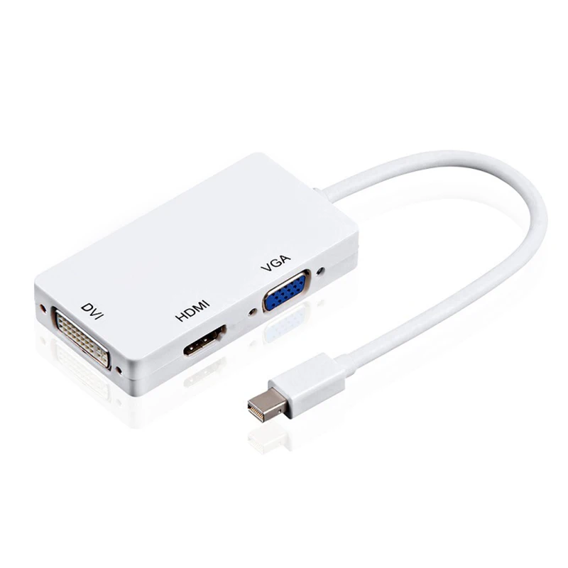 Mini DP to HDMI DVI VGA Adapter 3 In 1 Hub Mini DisplayPort 1080P Video Adapter Converter For iMac Apple MacBook Pro Air