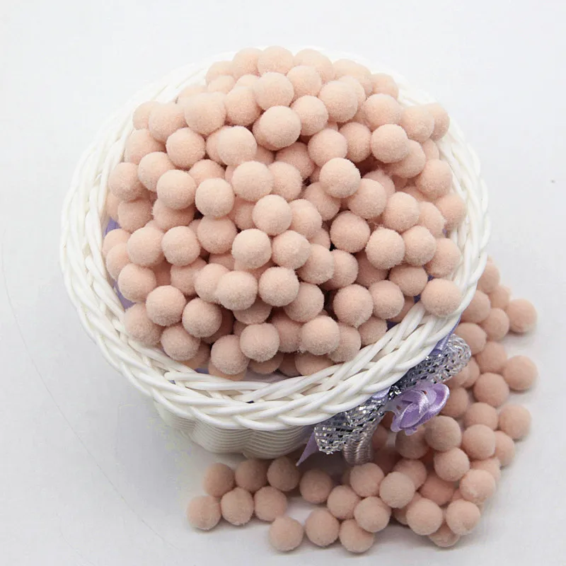 Beige Pompom 8mm 10mm 15mm 20mm 30mm Pom Poms Ponpon Crafts Supplies DIY for Kids Toy Garment Sewing Home Wedding Decoration 20g