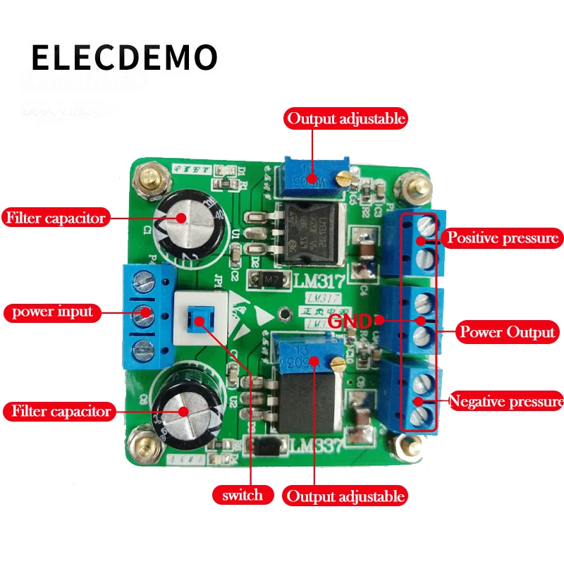 LM317/LM337 module lineaire voeding regelbare voeding module step-down voedingsmodule