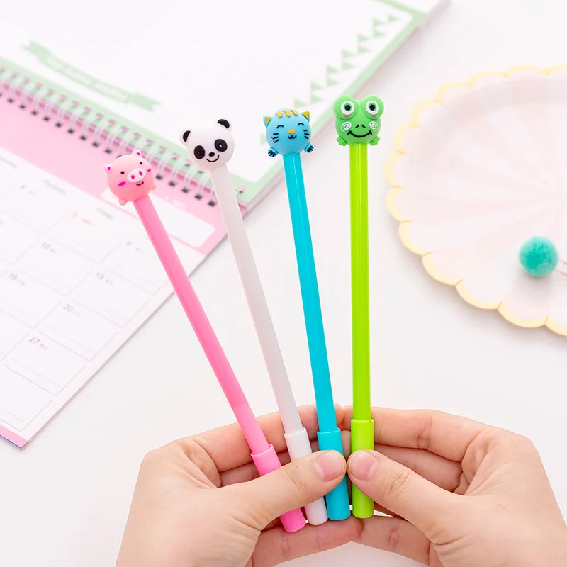 40 pcs Cute inflatable animal neutral pen 0.5 black student neutral pen