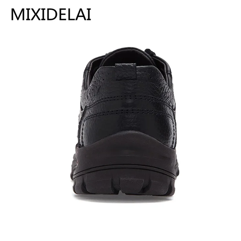 MIXIDELAI Brand Men Shoes Handmade High Quality Genuine Leather Shoes Slip On Comfort Business Man Casual Shoes Big Size 47 48