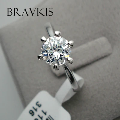 BRAVEKISS wedding band crystal solitaire bague rings engagement rings bands for women alliance bridal rings jewelry BJR0012B