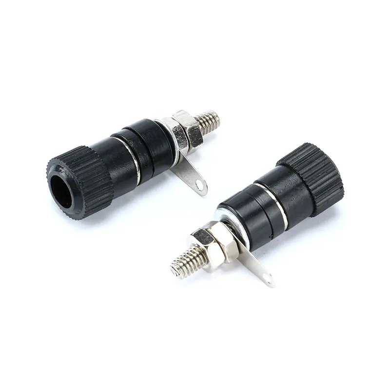 2Pcs 4mm Banana Socket Professional Binding Post Nut Banana Plug Jack Connector Nickel Plated YTQHANF