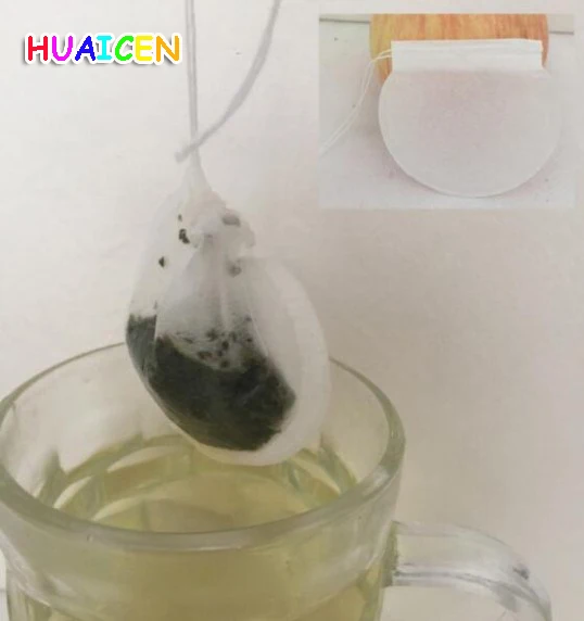 500pcs/lot Round Empty Tea Bag Teabags Filter Paper Herb Loose Tea Bags Natural wood pulp paper Diameter 6cm