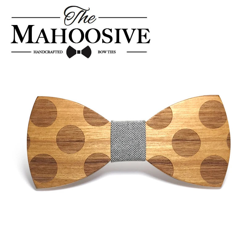 

Mahoosive Novelty Solid Dot Wood Bow Tie For Men Classic Wooden Bowties Neckwear Creative Handmade Butterfly Wood Tie Gravata