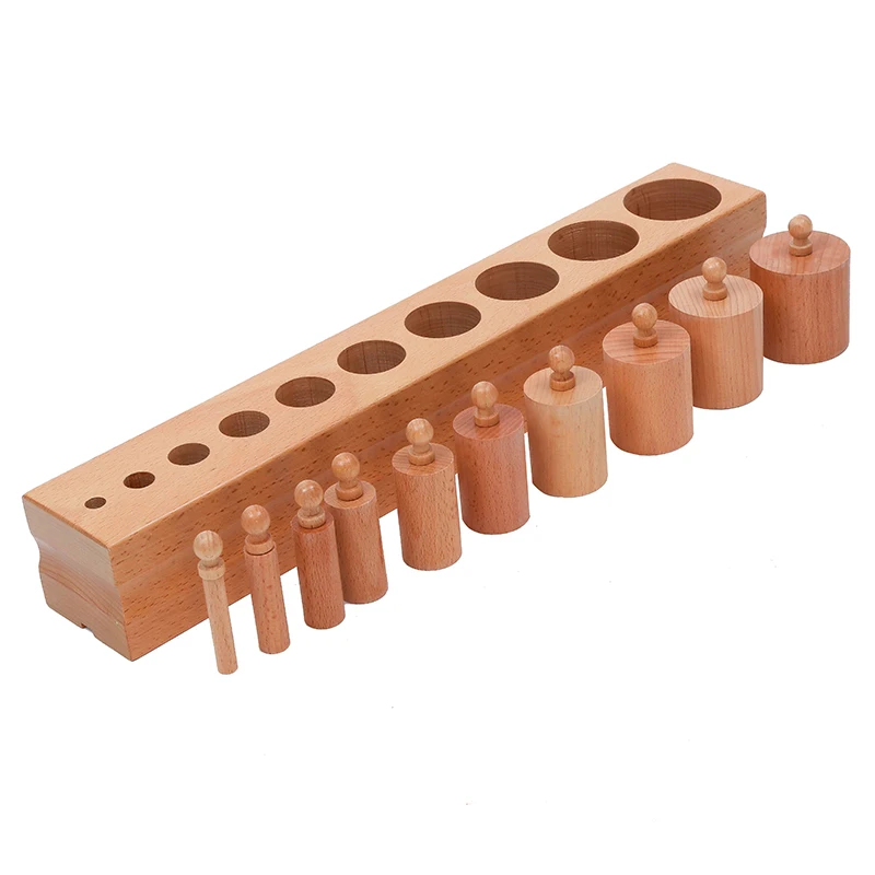 Montessori teaching aids kindergarten sensory learning children\'s wooden educational toys Cylinder Block